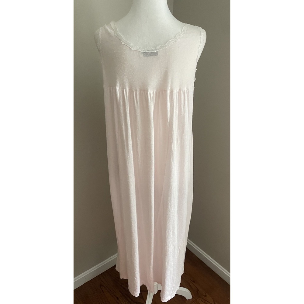 Vintage Christian Dior Long‎ Nightgown M/L Pale Pink Sleeveless Cottage Feminine - Picture 4 of 16